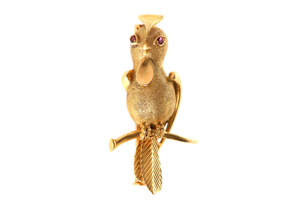 ruby set bird brooch