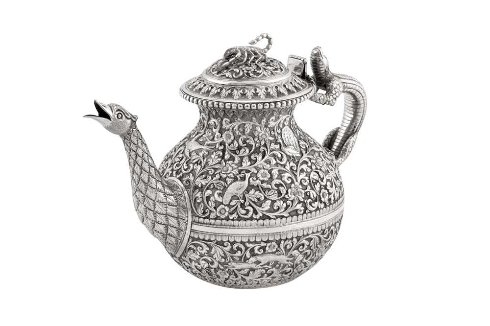 A fine late 19th century Anglo – Indian silver teapot, Cutch, Bhuj circa 1880 by Oomersi Mawji (active 1860-90)