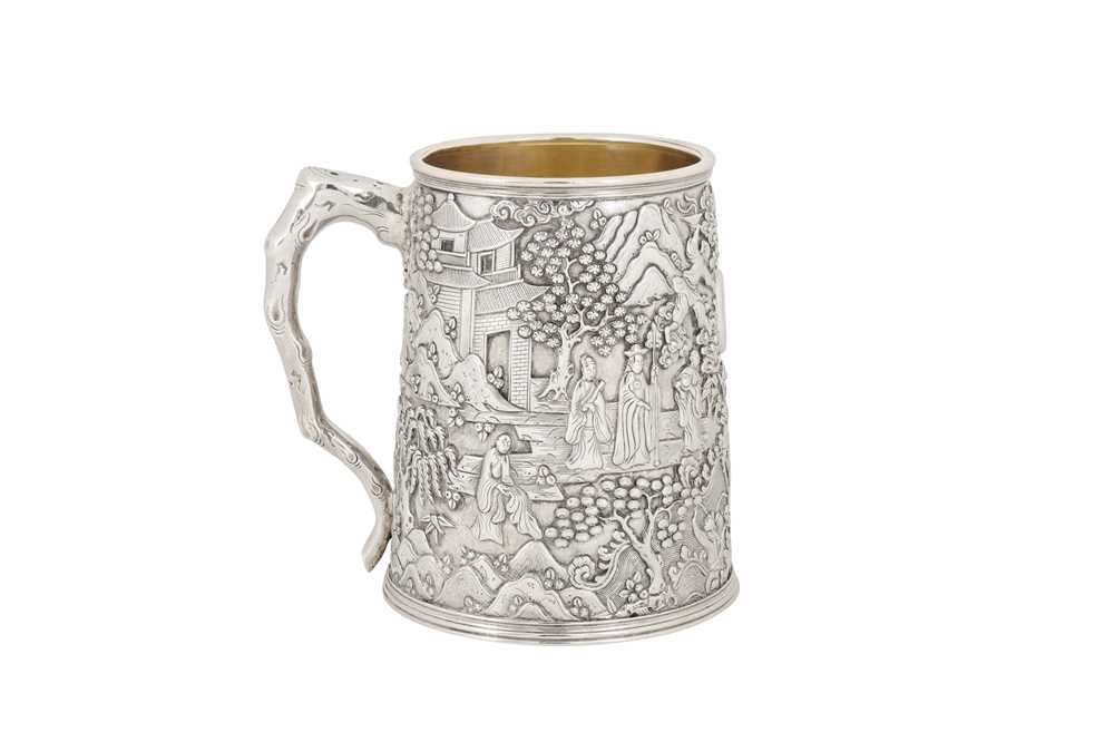 A mid-19th century Chinese Export silver mug, Canton circa 1850 mark of Cutshing