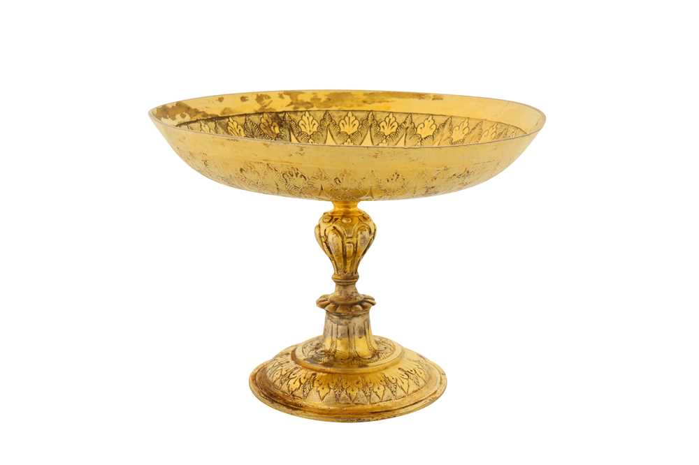 A late 16th century German silver gilt tazza or comport, Augsburg circa 1590 by ‘S’ (untraced)