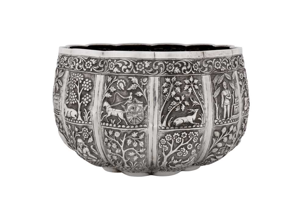 An interesting late 19th century Anglo – Indian unmarked silver bowl, Lucknow circa 1890