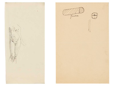 René Magritte (Belgian, 1898-1967) Collection of sketches, to include nude and fumme studies