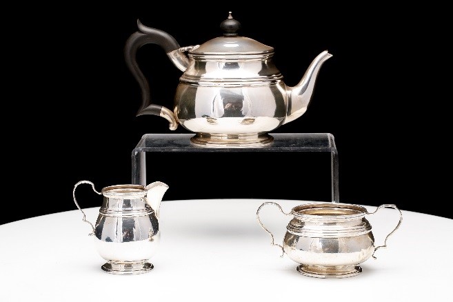 silver teapots