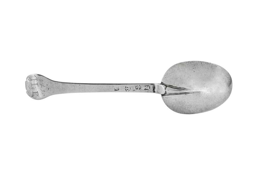 A rare Charles II East Anglian provincial sterling silver spoon, Norwich dated 1676 by Arthur Haslewood II (free. 26th March 1661, d. 1684)