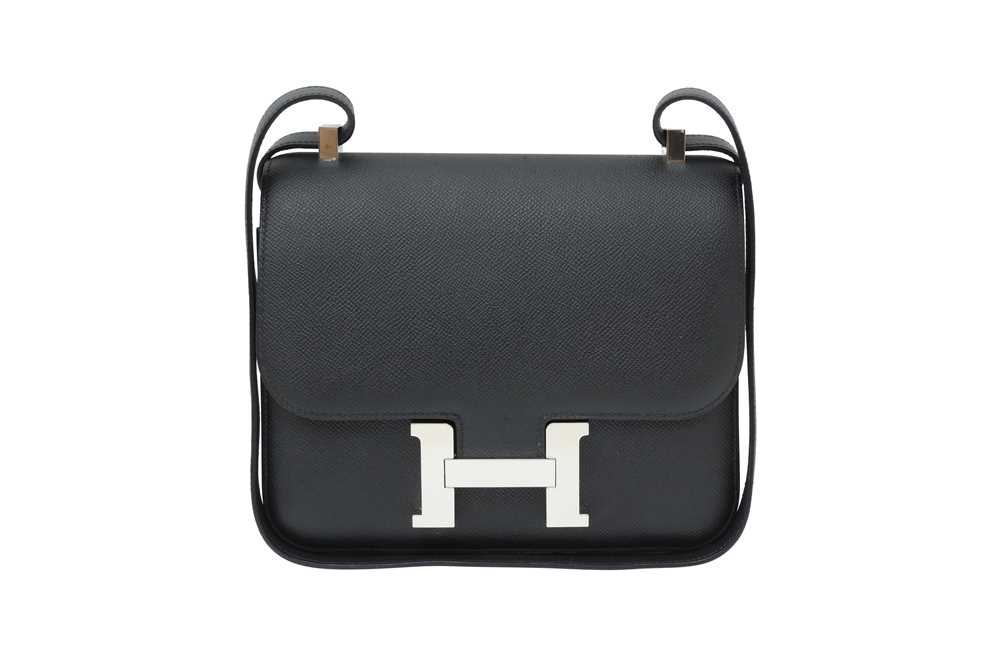 Hermes Black Epsom Constance 24, palladium plated hardware