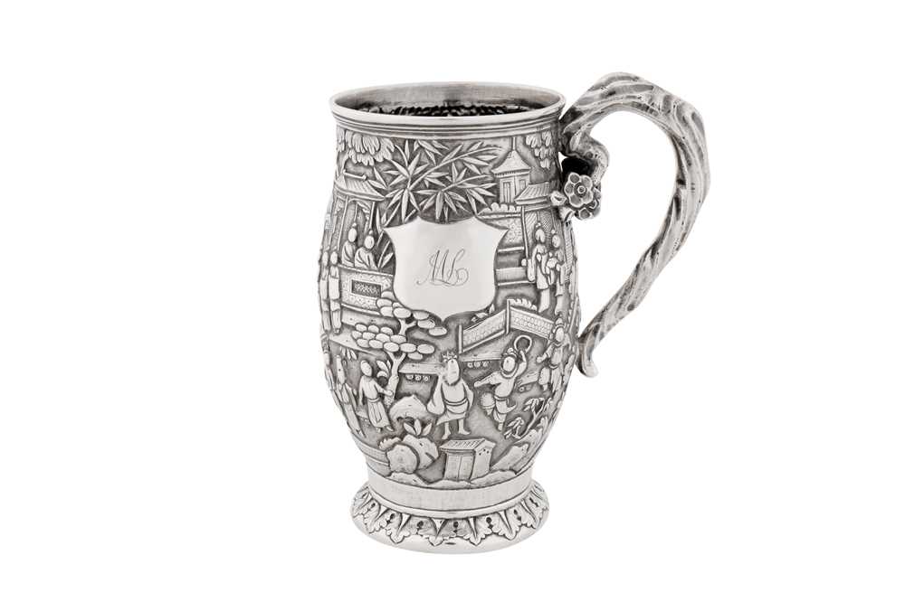 A late 19th century Chinese export silver mug, Canton circa 1890, marked Shen Chang