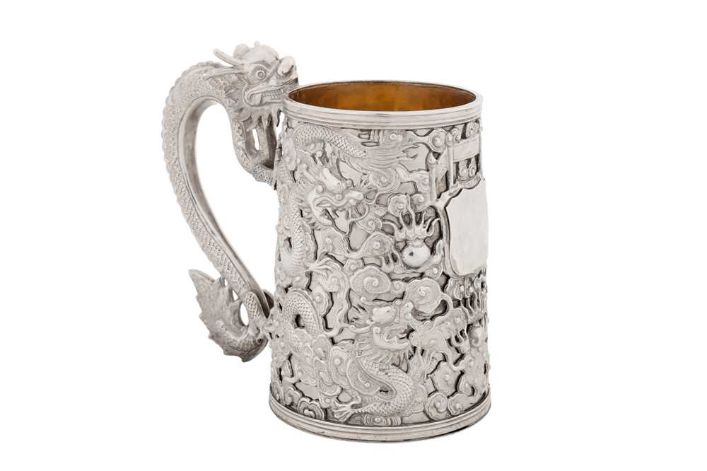 A late 19th century Chinese export silver mug, Canton circa 1870, marked Feng Zhao Ji