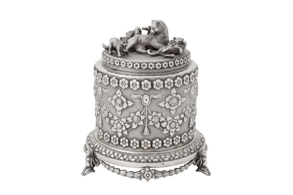 An unusual and rare late 19th century Anglo – Indian unmarked silver betel box, Madras circa 1880