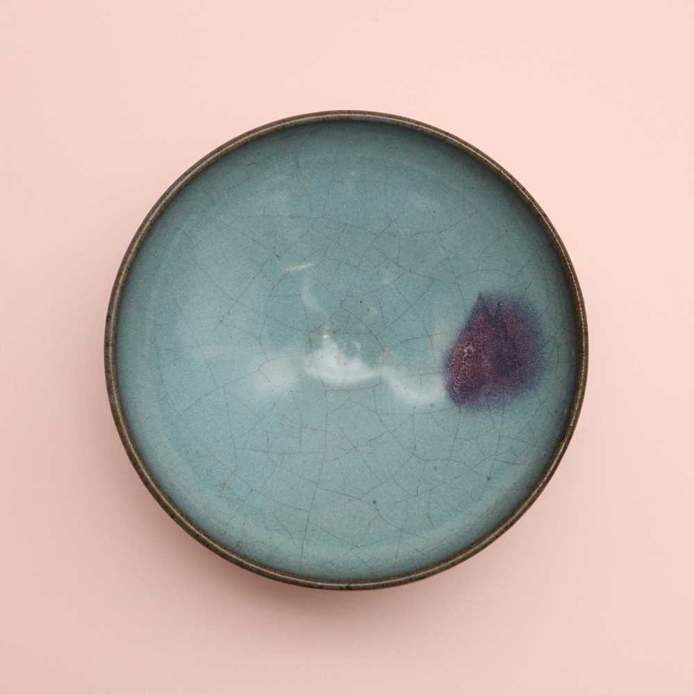 A fine and large Chinese Jun purple-splashed bowl, Jin - Yuan dynasty