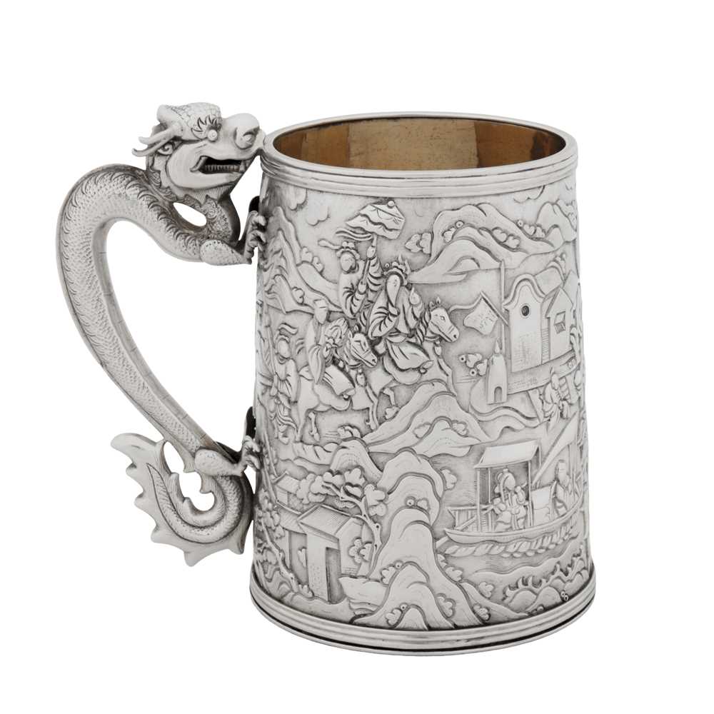 Canton circa 1860, retailed by Khe Cheong A rare mid-19th century Chinese export silver mug