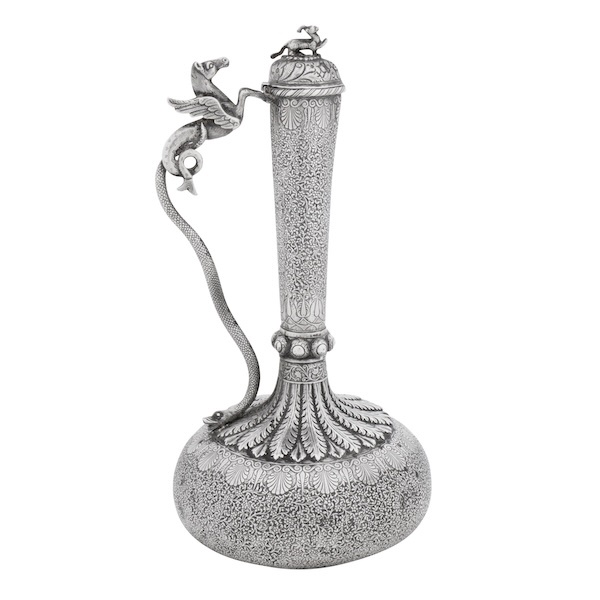 Lucknow circa 1870 A rare mid to late 19th century Anglo – Indian silver ewer or claret jug
