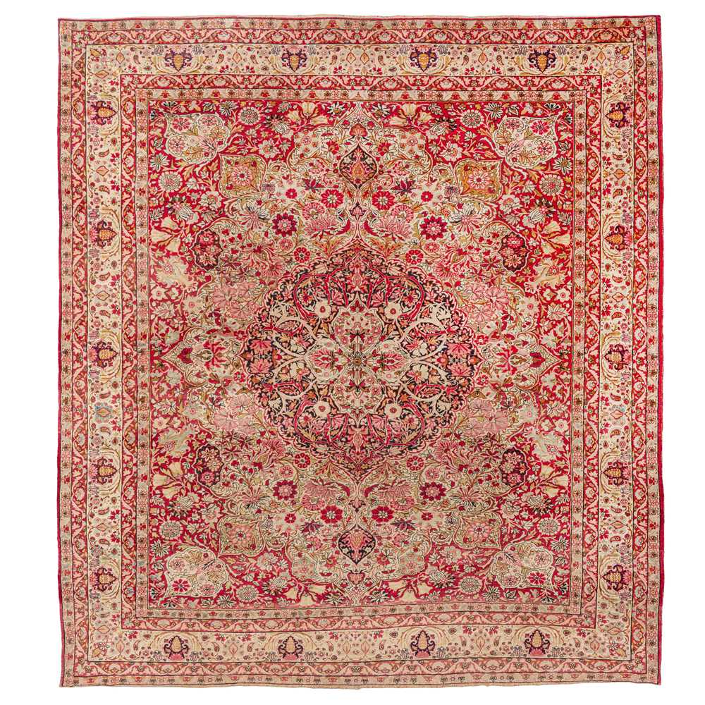 A fine antique Kirman Laver carpet, south Persia