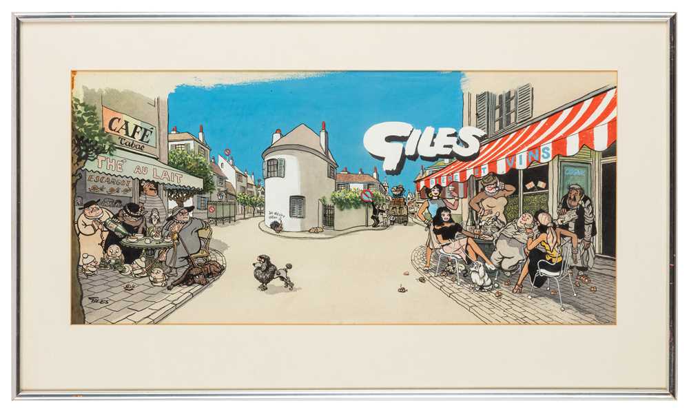 Giles [Carl Ronald Giles O. B. E.] Cover artwork for the Giles Annual, 1955