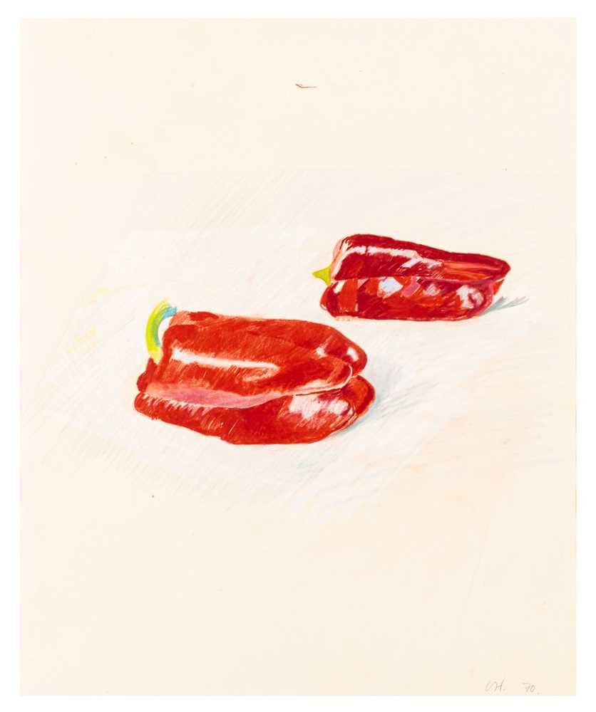 David Hockney O.M. C.H. R.A. (British, 1937-2026) Two Red Peppers