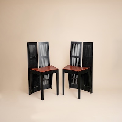 Andrea Branzi (Italian, 1938-2023) for Cassina Pair of 'Lubekka' Dining Chairs