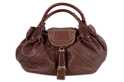 Lot 7 - Fendi Brown Leather Spy Bag, distressed...