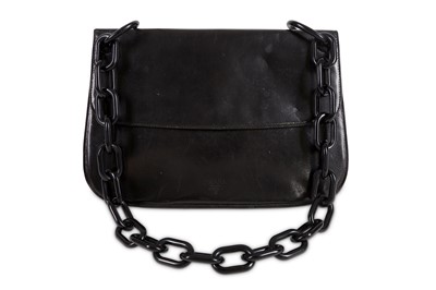 Lot 8 - Prada Black Shoulder Bag, smooth black leather...