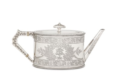 Lot 428 - A Victorian sterling silver teapot, London...