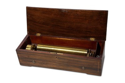 Lot 184 - A MID 19TH CENTURY SWISS ROSEWOOD MUSICAL BOX,...