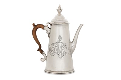 Lot 57 - A George II sterling silver coffee pot, London...