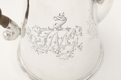 Lot 57 - A George II sterling silver coffee pot, London...