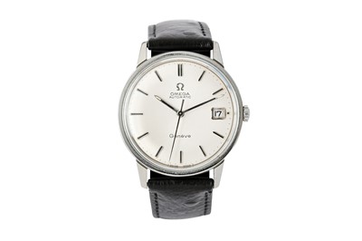 Lot 14 - OMEGA. A MENS STAINLESS STEEL AUTOMATIC...