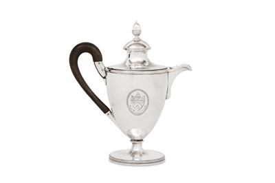 Lot 7 - A George III sterling silver hot water jug,...