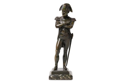 Lot 194 - A 19TH CENTURY BRONZE FIGURE OF NAPOLEON the...