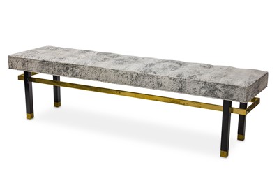 Lot 362 - A contemporary banquette or bench, the marbled...