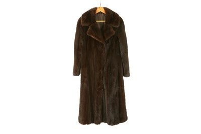 Lot 189 - Full Length Chestnut Mink Coat, silk lined, 19"...