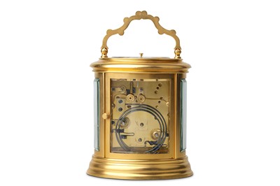 Lot 52 - A LATE 19TH FRENCH GILT BRASS CARRIAGE CLOCK...