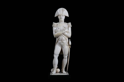 Lot 231 - A 19TH CENTURY DIEPPE IVORY FIGURE OF NAPOLEON...