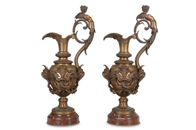 Lot 118 - A LARGE PAIR OF NAPOLEON III PERIOD BRONZE...
