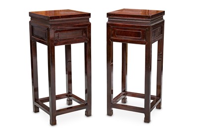 Lot 251 - A pair of Chinese occasional tables, of square...