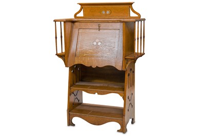 Lot 269 - An Arts & Crafts oak students bureau, the...