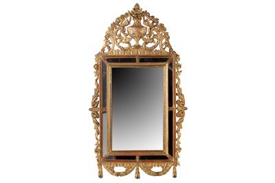 Lot 223 - A 19TH CENTURY GILTWOOD MARGINAL WALL MIRROR...