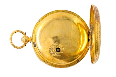 Lot 4 - VERGE POCKET WATCH. AN 18K YELLOW GOLD VERGE...