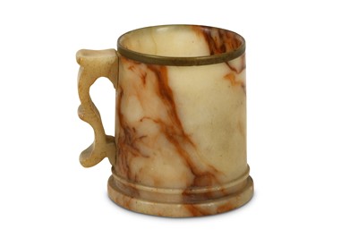 Lot 217 - A 18th Century alabaster mug. Height 7cm X...