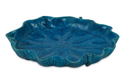 Lot 174 - A Chinese turquoise glazed washer, in shape of...