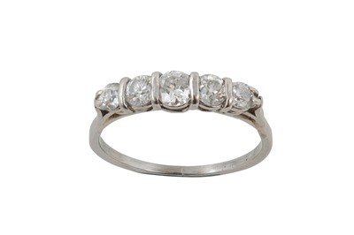 Lot 184 - A diamond five-stone ring Set with a graduated...