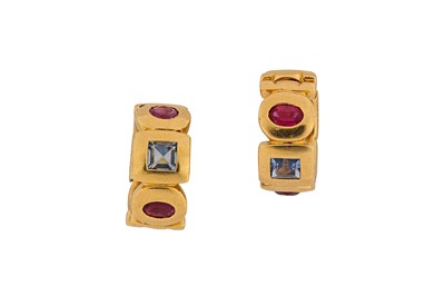 Lot 100 - A pair of gem-set earrings, by Chanel Each...