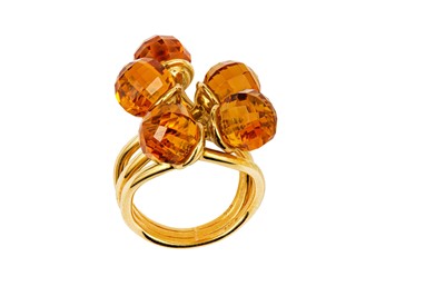 Lot 192 - A citrine dress ring Designed as multiple...