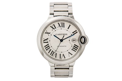 Lot 25 - CARTIER. A MENS STAINLESS STEEL AUTOMATIC...