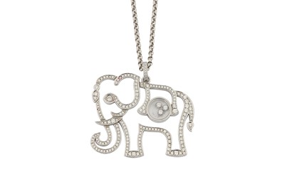 Lot 53 - A 'Happy Elephant' diamond pendant necklace,...