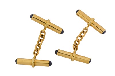 Lot 44 - A pair of gem-set cufflinks Each 18 carat gold...