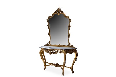 Lot 273 - A Louis XV style gilt carved giltwood wood...