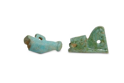 Lot 24 - TWO EGYPTIAN GLAZED COMPOSITION AMULETS Late...