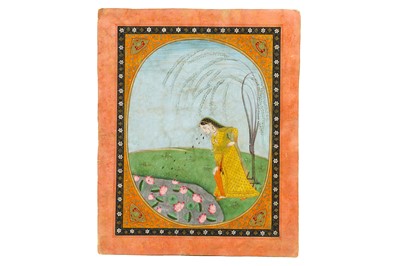 Lot 249 - A NAYIKA SURROUNDED BY BEES Kangra, Pahari...