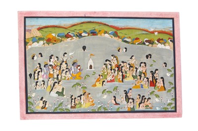 Lot 392 - KRISHNA AND THE GOPIS IN THE POND Kangra,...