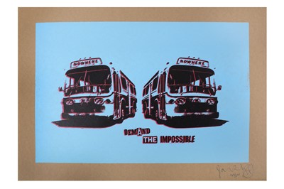 Lot 625 - Jamie Reid (British), 'Nowhere Bus (Blue)' 3...